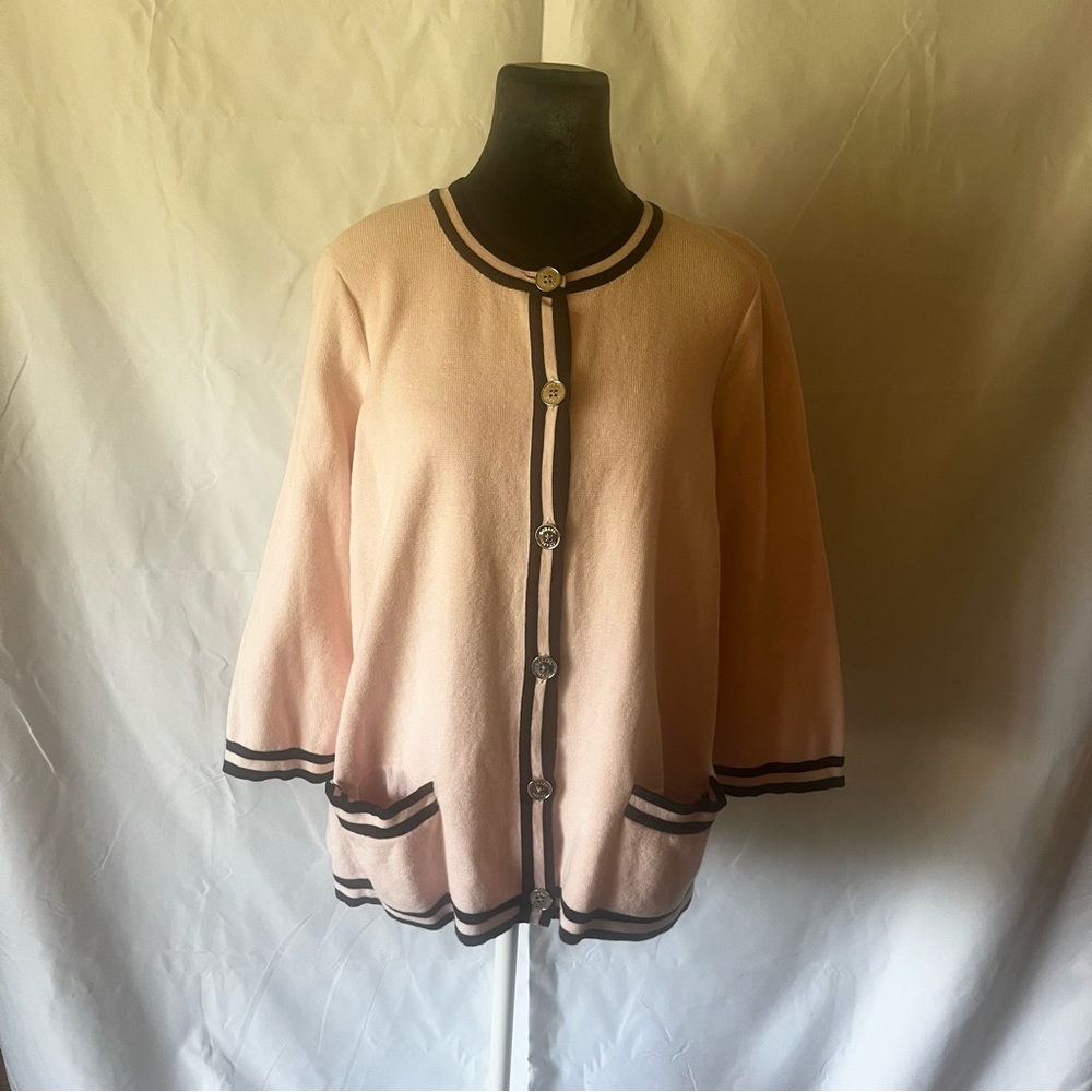 Chaps Pink and Navy Blue Extra Large Sweater